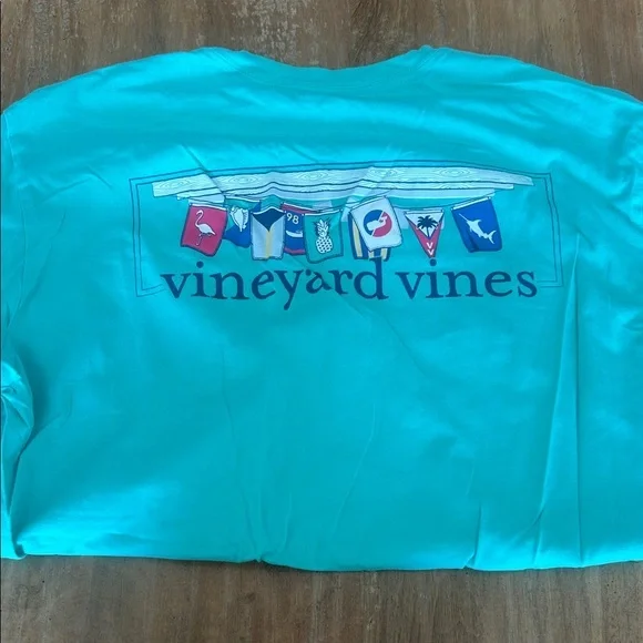 Vineyard Vines Aqua Long Sleeve Tee Size Adult Small - Picture 1 of 5